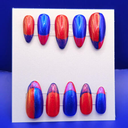 Red-Blue Vivid French Tips